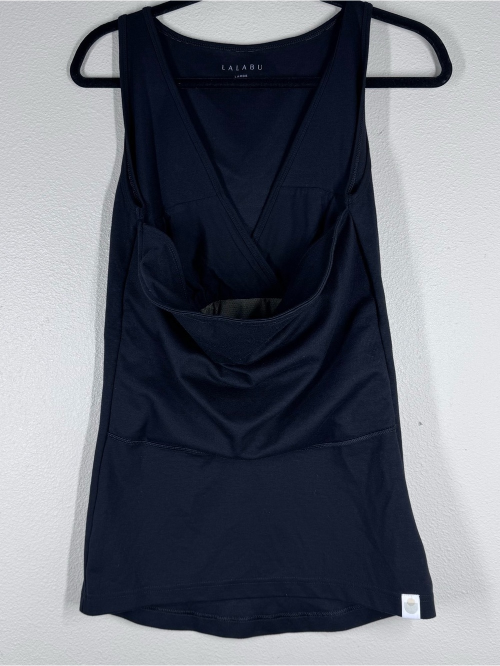 Lalabu Black Soothe Tank Top Kangaroo Pouch Baby Wearing Carrier Size Large